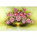 Jeanette Dykman - Still life pink roses - Investment art!! - 90cm x 60cm - Bid now!!