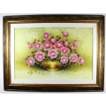 Jeanette Dykman - Still life pink roses - Investment art!! - 90cm x 60cm - Bid now!!