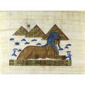 Egyption print on papyrus - A beautiful framed work - Bid now!!