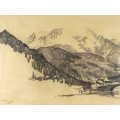 Farmscene in the Alps - Indistinctly signed - A beauty! Giveaway price, bid now!