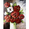 Tanja Jansen - Still life flowers - 74cm x 58cm - Magnificent!! - Bid now!!