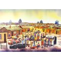 Dario Manjate - Township scene - A stunning painting - Bid now!