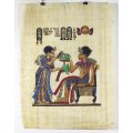 Egyption print on papyrus - Pouring the wine - With certificate - Beautiful! - Bid now!!