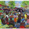 Judas Mahlangu - Fruit sellers - Pastel - Stunning! - Bid now!