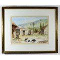 NA Brauer - Eastern Cape farm scene - A beautiful watercolor! - Bid now!