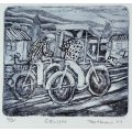 Judas Mahlangu - Cyclist - A beautiful etching!! - Bid now!