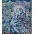 Judas Mahlangu - Mother & Child II - A beautiful little etching!! - Bid now!