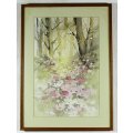 Whallace Hulley - Cosmos and trees - A beautiful print! Bid now!