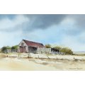 Richard Rennie - Farm scene - A beautiful watercolor! Bid now!