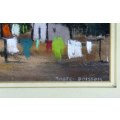 Marc Poisson - Washing day at the fisherman`s cottages - Simply beautiful! - Bid now!
