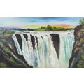 Yorky - Victoria Falls - A beautiful oil painting! Bid now!
