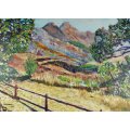 Rodrigo - Landscape with wooden fence - A beautiful oil painting! Bid now!