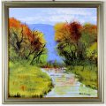 Jan Brand - River with mountains - A beautiful treasure! - Investment art, bid now!