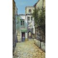 Hussey - European Street Scene - A beautiful watercolor!!  Bid now!