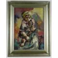 Peter Sibeko - Mother and child - Painted with textured sand - Stunning! - Bid now!