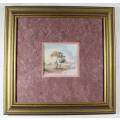 Hennie Uys - Two trees in a landscape - A beautiful piece of miniature art!! - Bid now!!