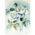 Esbe Grabie - Rosebuds - A beautiful watercolor!! - Bid now!!