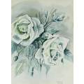 Esbe Grabie - Roses - A beautiful watercolor!! - Bid now!!