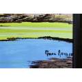 Faan Grobler - Buffalo at the waters edge - Magnificent investment art!! - Bid now!