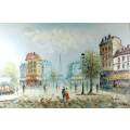 Mydan - Paris Street scene - A beautiful oil painting! - Low price, bid now!!