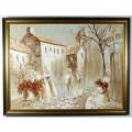 Chezar - European Street Scene - A beautiful oil painting! - Low price, bid now!!