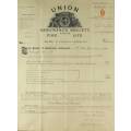 Union Assurance Society Certificate - 1892 - A beautiful historical document - Bid now!