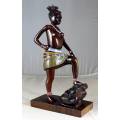 HR Mbhele Carving - Traditional Woman - Foot On Rock - Lovely Display Piece!! Low price!!- Bid now!!