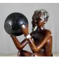 HR Mbhele Carving - Old Man Drinking From A Pot - Lovely Display Piece!! Low price!!- Bid now!!