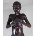 Woman Holding a Tortoise - Cast - Lovely Display Piece!! Low price!!- Bid now!!