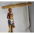 HR Mbhele - Woman Carrying Large Bundle of Reeds - Lovely Display Piece!! Low price!!- Bid now!!