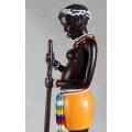 HR Mbhele - Woman Stamping food in Container - Lovely Display Piece!! Low price!!- Bid now!!