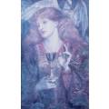 Portrait of a lady with a dove - A lovely print! Bid now!