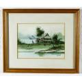 Kent - Cottage with fishing nets - A lovely little watercolor! Bid now!