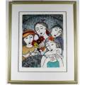 Anine Barnard - Circle of friends - A beautiful limited edition etching! Bid now!