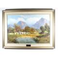 Johann Bonthuys - Cottage and misty mountains - A stunner!!  Awesome investment art! Bid now!!