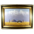 RG Roelofz - Lone house and approaching storm - Magnificent investment art! - 90cm x 59cm - Bid now!
