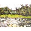 Alan Maling - River scene - Beautiful petite art! - Bid now!