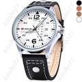 Curren 8224 Dual Calendar Day Date Display Men Quartz Genuine Leather Watch