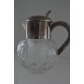 Beautiful cut glass crystal and epns lided jug with ice cooler
