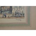 lovely signed hand colored lithograph by Barday