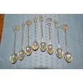 set of 8 apostle like spoons various silver plated unusual