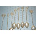 set of 8 apostle like spoons various silver plated unusual