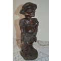 Traditional hand carved Malawian fisherman very niceley detailed 40cm