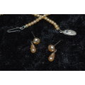 Vintage faux pearl necklace with earrings
