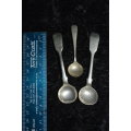 3 small slat or sugar spoons turners encore silver