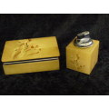 MARBLE CIGARETTE BOX AND LIGHTER