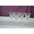 4 exquisite chrystal sherry glassed