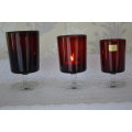 3x Luminarc Verrerie D`arques French crystal red glasses