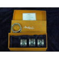 ANDY C SILVER  COLOURED METAL WARE SERVIETTE RING X 4 ELEPHANT