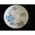 SILVER WEDDING ANNIVERSARY  SOUCER WITH GOLD RIM 13.5 CM